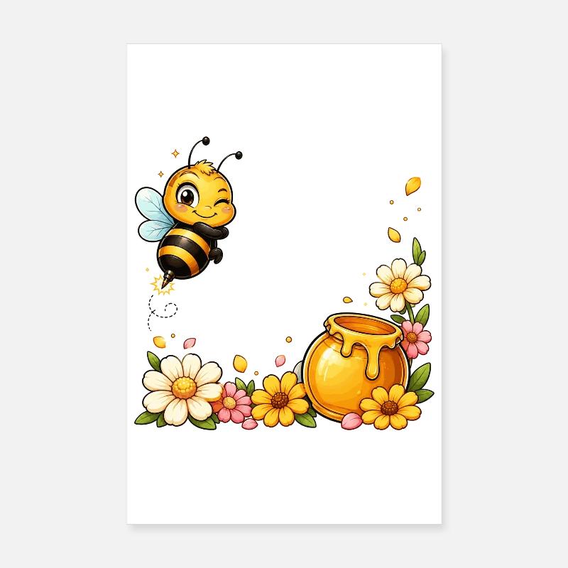 Bee Honey Beekeeper Honeycomb Bee Insect Poster 8" x 12" (20x30 cm)
