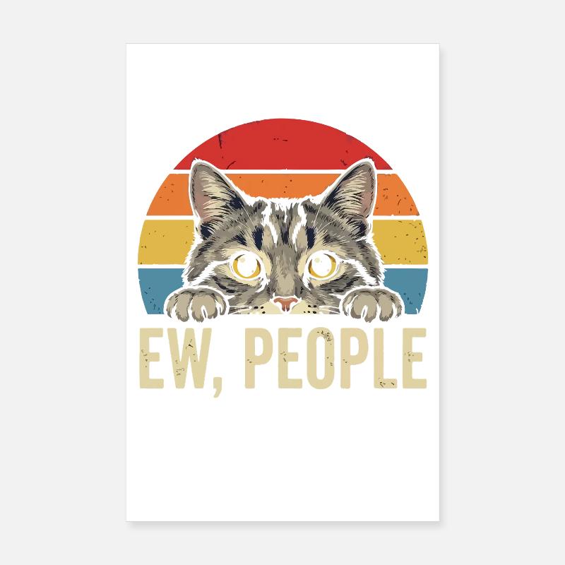 Cat View Retro Sunset Poster 20 x 30 cm