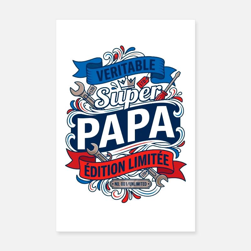 Veritable Super Papa Edition Limitee Poster 20 x 30 cm