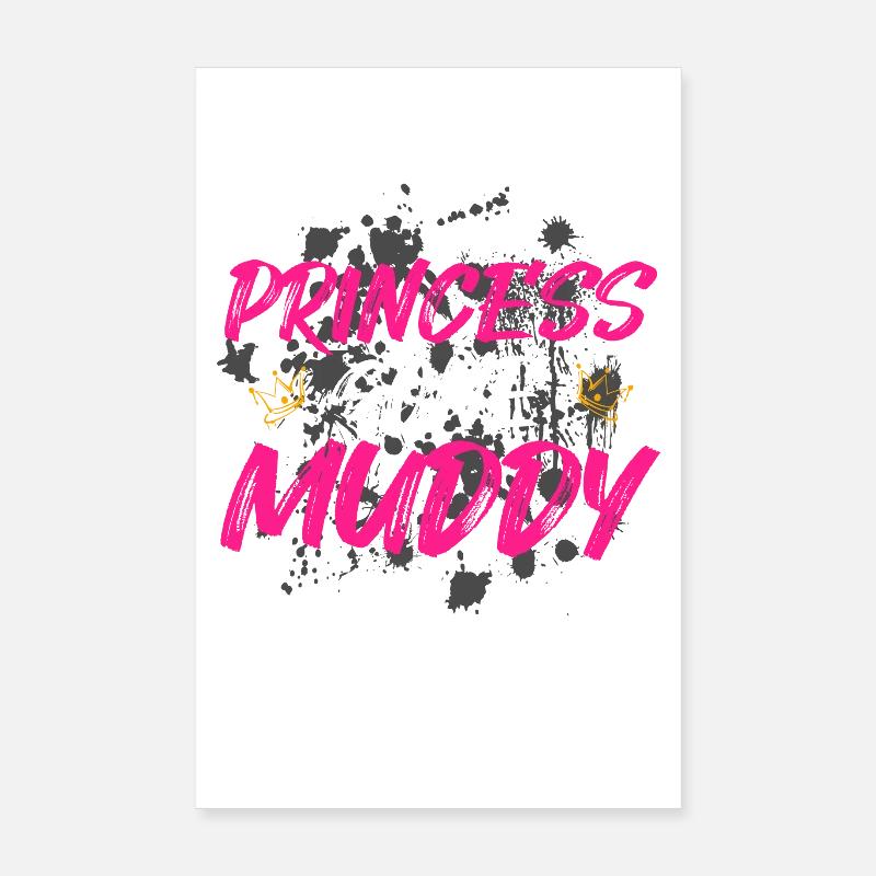 Princesse devenue boueuse Schlammlauf Course boueuse Poster 20 x 30 cm