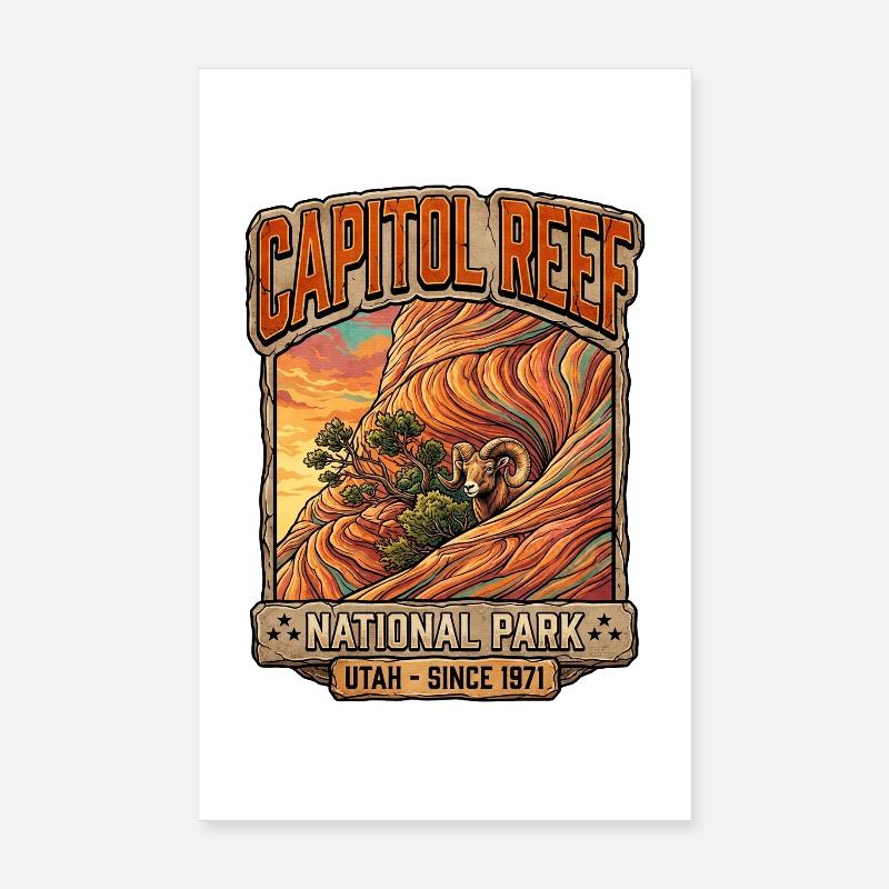 Patch désertique de bélier du récif Capitol Poster 20 x 30 cm