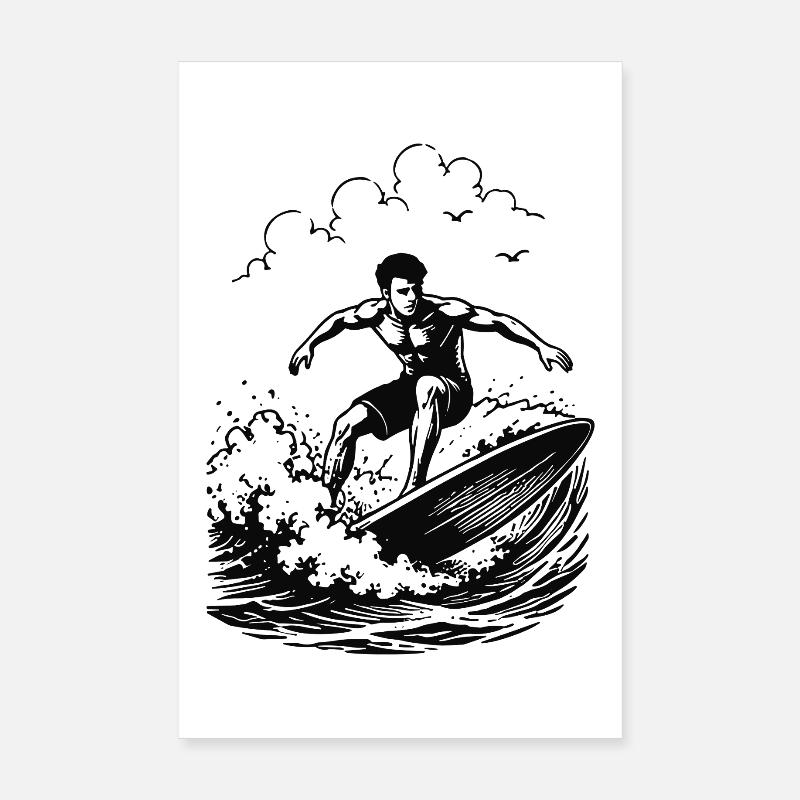 Surfer Surfer on big wave Poster 8" x 12" (20x30 cm)