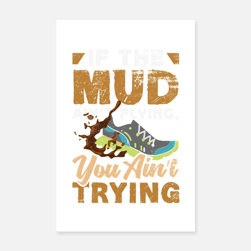 Mädchen Auf Matschigem Hindernislauf Poster 20x30 cm