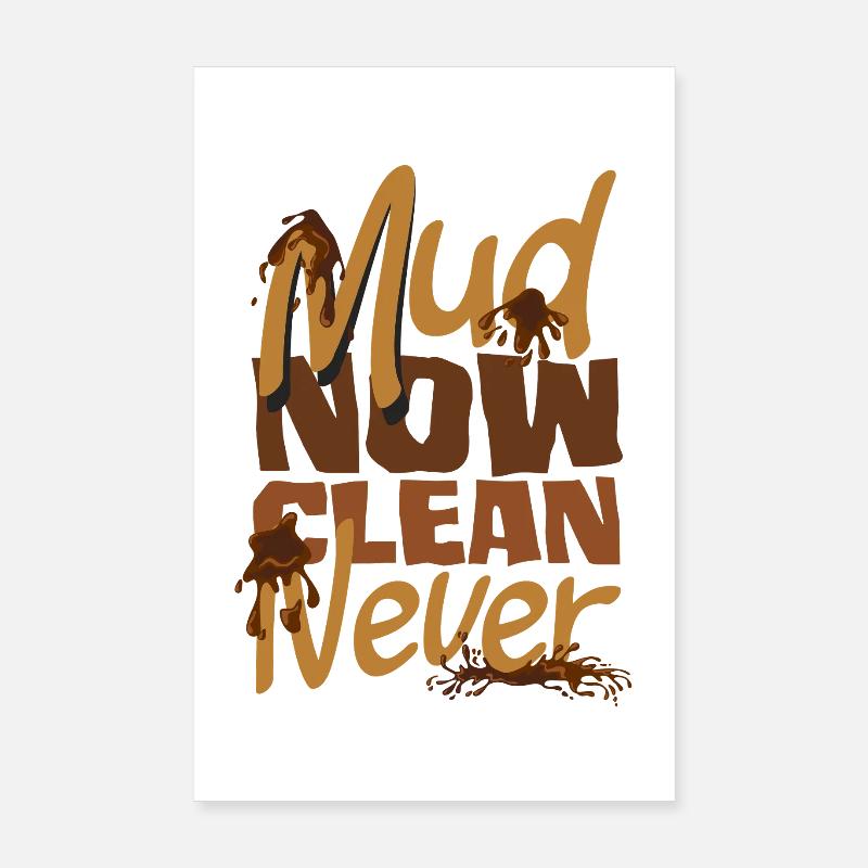 Fille sur un parcours d’obstacles boueux Poster 20 x 30 cm
