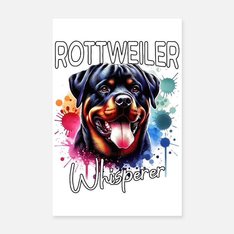 Le Chuchoteur de Rottweilers Poster 20 x 30 cm