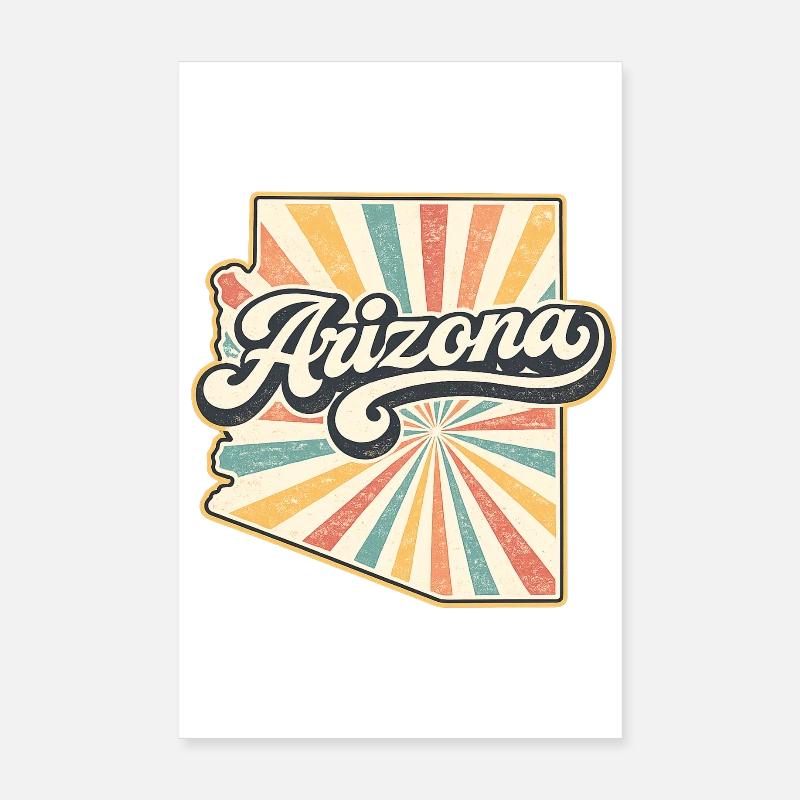 Arizona Retro Sunburst-Skript Poster 20x30 cm