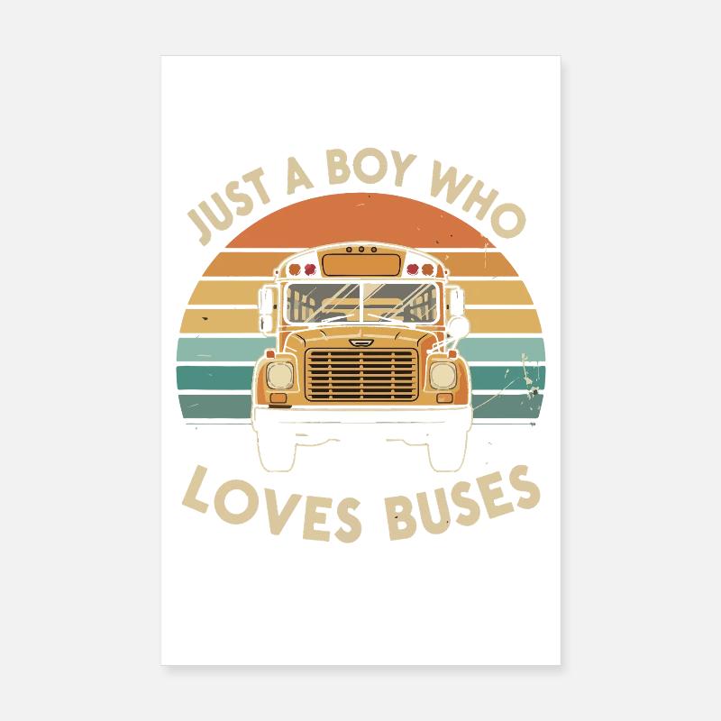 Nur ein Junge liebt Busse Poster 20x30 cm