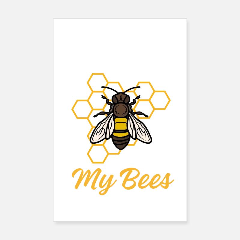 Bee Therapy Honeybee Beekeeper Poster 8" x 12" (20x30 cm)