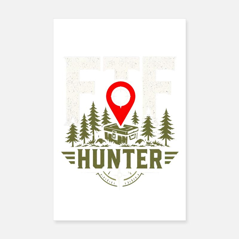 Conception de chasse au trésor GPS FTF Hunter Poster 20 x 30 cm