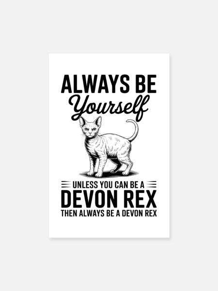 Devon Rex Spruch Katze Lustiges Devon Rex Geschenk - Poster 20x30 cm - Weiß - Vorne
