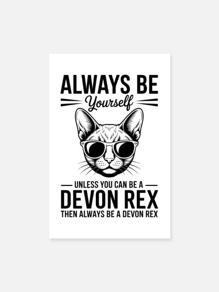 Devon Rex Spruch Katze Lustiges Devon Rex Geschenk - Poster 20x30 cm - Weiß - Vorne