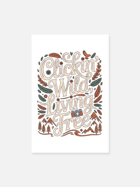 Wildlife Photographer Clickin' Wild Nature Lover - Poster 20x30 cm - Weiß - Vorne