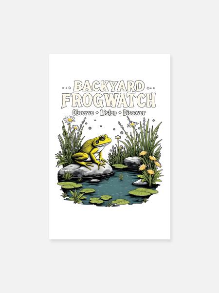 BackYard Frogwatch Wetland Wildlif - Poster 20x30 cm - Weiß - Vorne