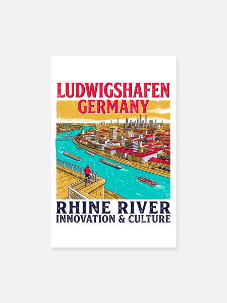 City Ludwigshafen Germany Rhine River Innovation - Poster 20x30 cm - Weiß - Vorne