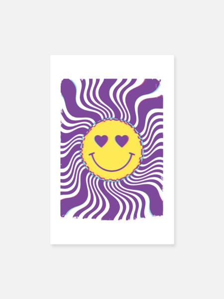 Psychedelisches Festival-Hippie-Batik-Rave-Techno - Poster 20x30 cm - Weiß - Vorne