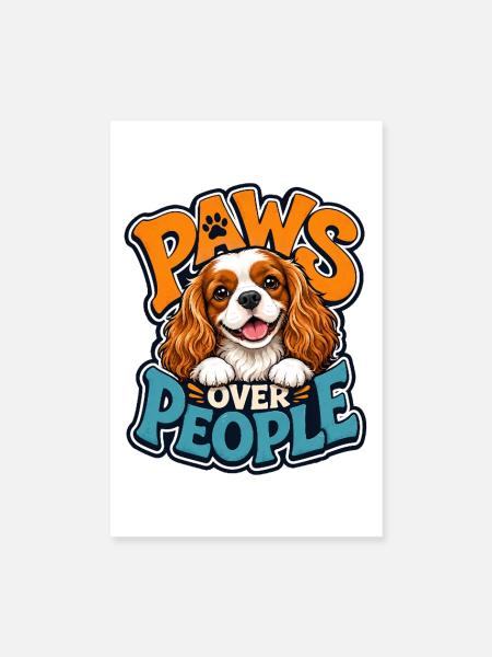 Kavallerier King Charles Spaniel - Poster 20x30 cm - Weiß