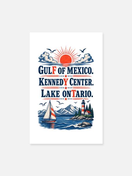 Gulf of Mexico Kennedy Center Lake Ontario Vintage - Poster 20x30 cm - Weiß - Vorne