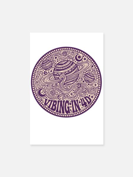 Lebendig in 4D-Hippie-Musik, psychedelischer Rave-Goa-Trance - Poster 20x30 cm - Weiß - Vorne