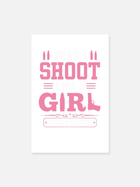 Damen Sportschützin Motiv - Poster 20x30 cm - Weiß - Vorne