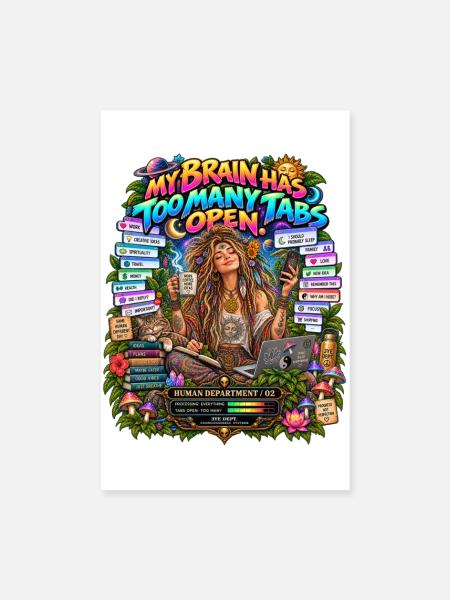 2624-3Y 3YE ABTEILUNG – ZU VIELE TABS IHRES - Poster 20x30 cm - Weiß - Vorne