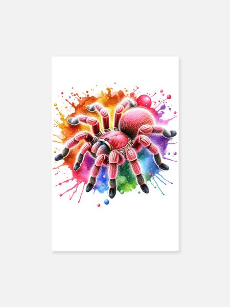 Chile Vogelspinne Motiv - Poster 20x30 cm - Weiß - Vorne