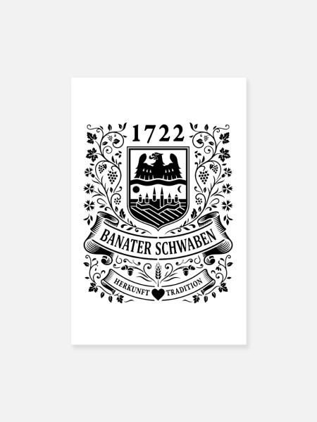 Banater Schwaben | Wappen | Tradition - Poster 20x30 cm - Weiß - Vorne