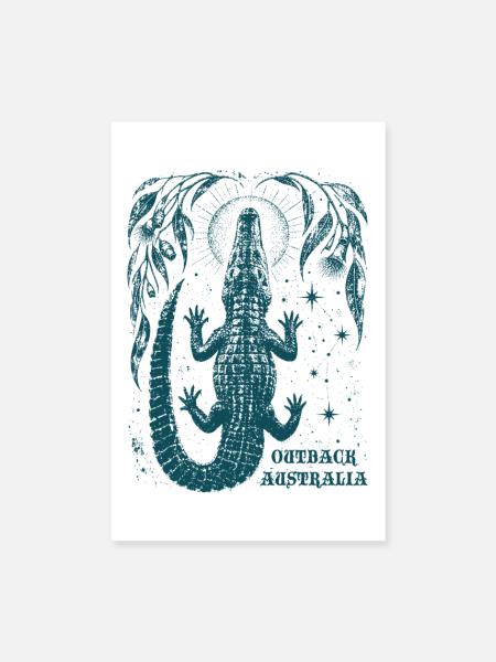 Australien Krokodil Wildnis - Poster 20x30 cm - Weiß - Vorne