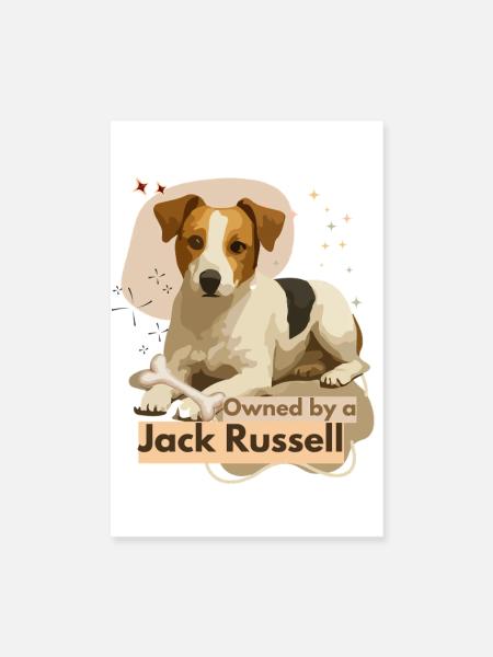 Jack Russell Treue Hundemotiv - Poster 20x30 cm - Weiß