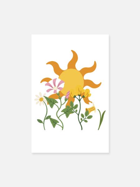Natur · Sonne · Naturfreunde · Blumen - Poster 20x30 cm - Weiß - Vorne