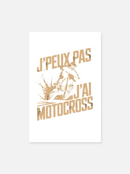 Jpeux Pas Jai Motocross Fahrer Sprung Im Gelände - Poster 20x30 cm - Weiß - Vorne