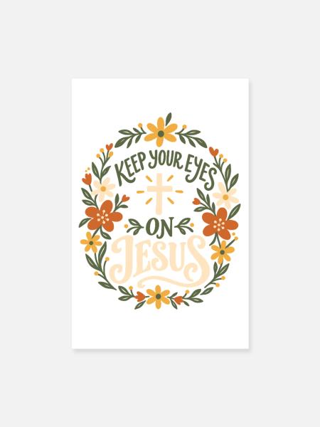 Glaube an Jesus Bibel Spruch - Poster 20x30 cm - Weiß - Vorne