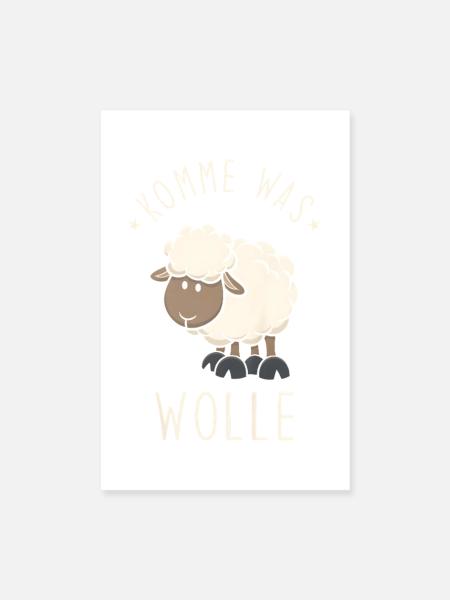 Komme was Wolle - Poster 20x30 cm - Weiß