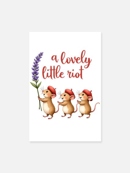 Eine hübsche kleine Riot-Mäuse - Poster 20x30 cm - Weiß - Vorne