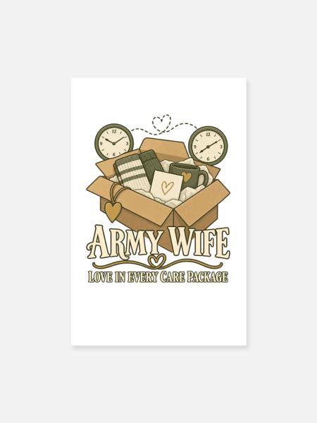 Armee Ehefrau Militär Ehefrau Einsatz - Poster 20x30 cm - Weiß - Vorne