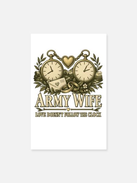 Armee Ehefrau Militär Ehefrau Einsatz - Poster 20x30 cm - Weiß - Vorne