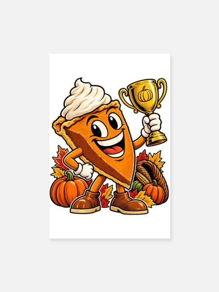 Thanksgiving Kürbiskuchen Cousin Champion - Poster 20x30 cm - Weiß - Vorne