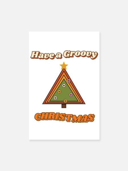 Hab einen coolen Retro-Weihnachtsbaum - Poster 20x30 cm - Weiß - Vorne