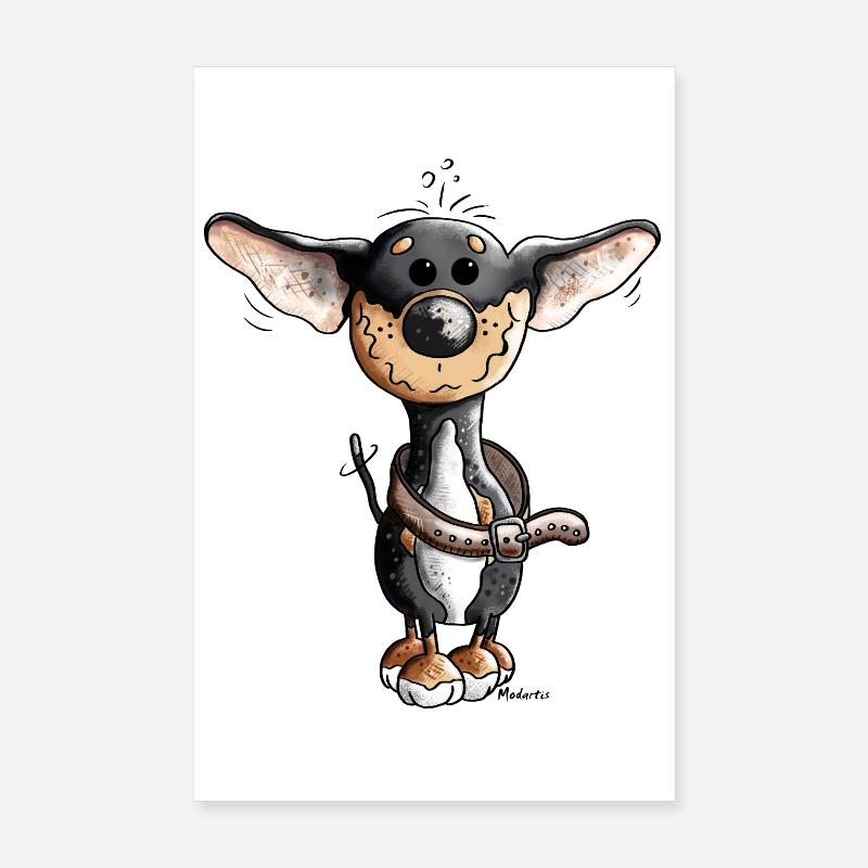 Fröhlicher Chihuahua - Hund - Poster 20x30 cm - Weiß