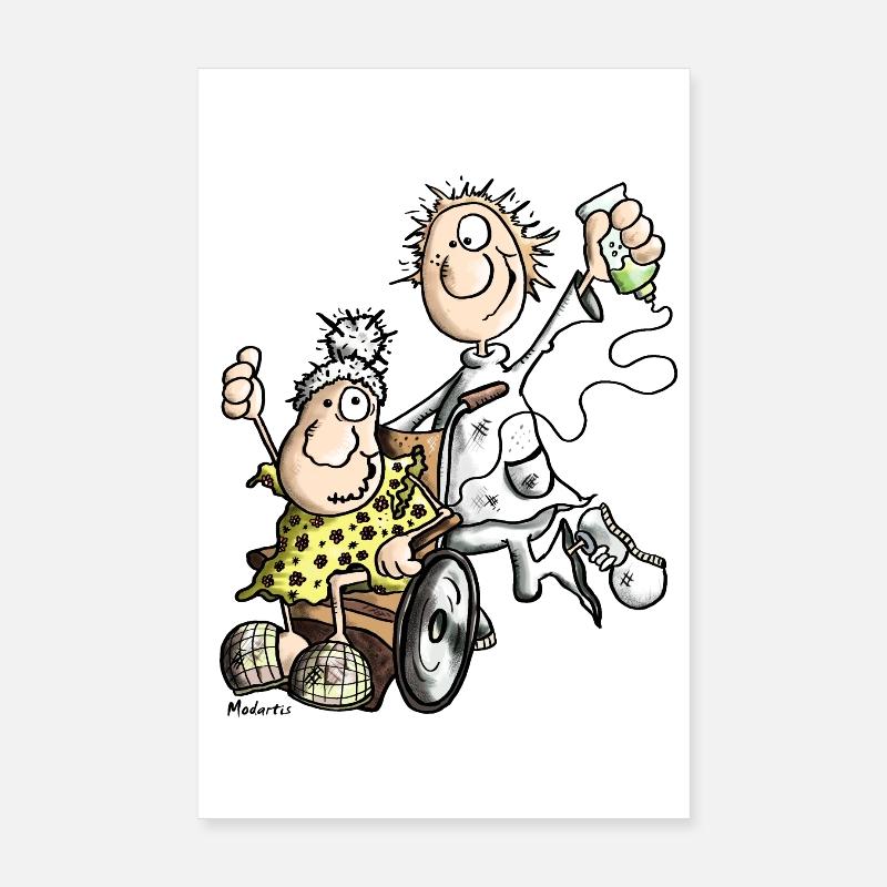 Flotter Altenpfleger - Poster 20x30 cm - Weiß