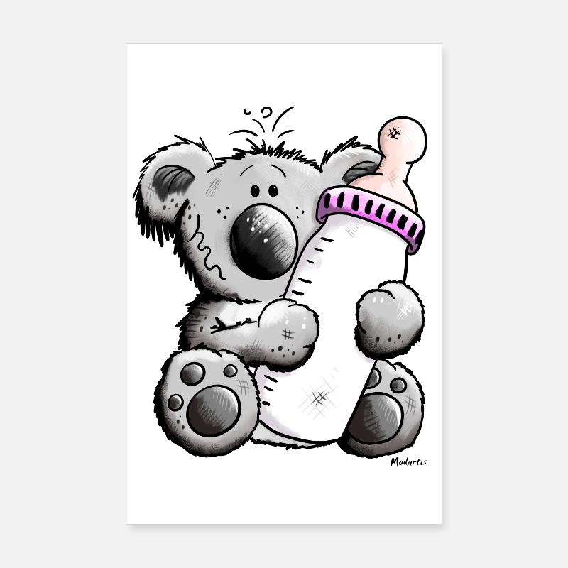 Baby Koala - Poster 20x30 cm - Weiß