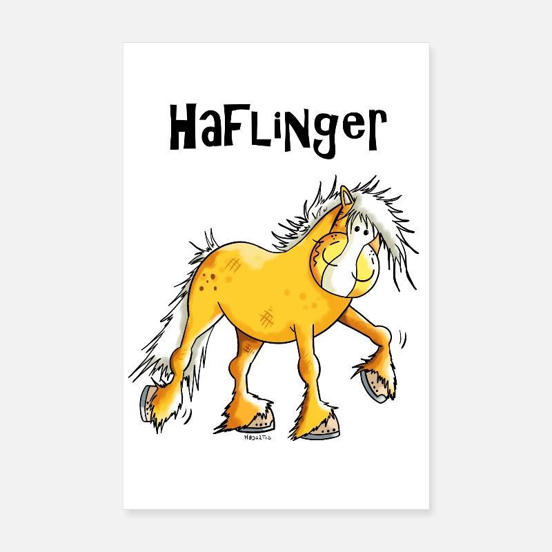 Hazel der Haflinger - Poster 20x30 cm - Weiß