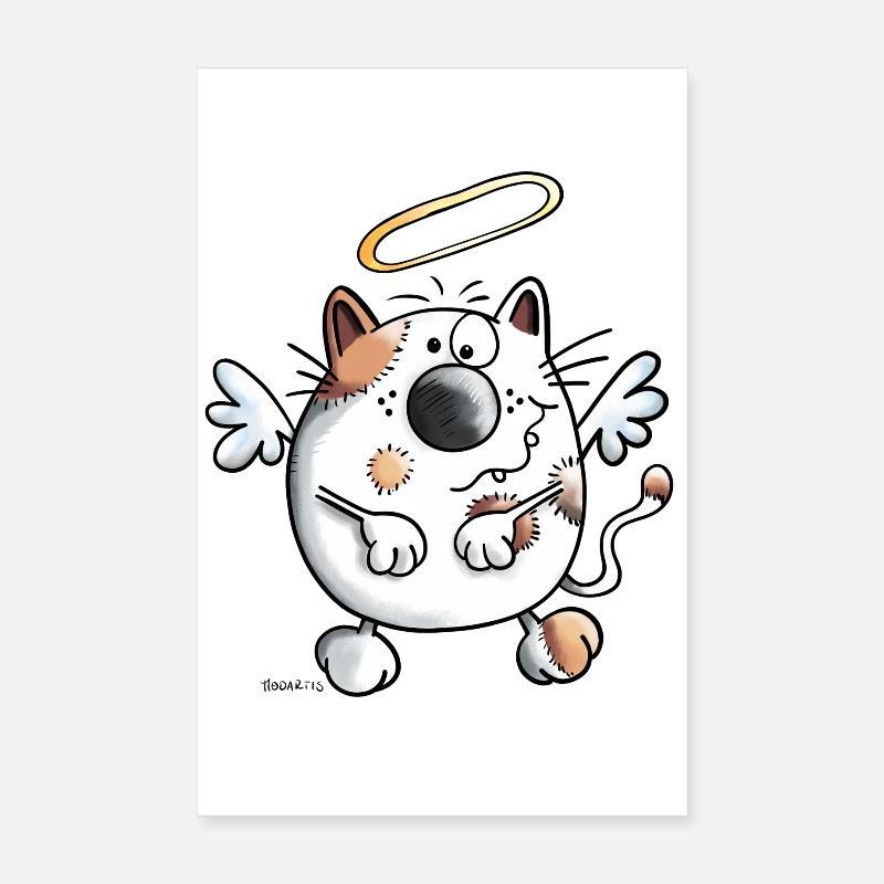 Ange gardien chat Poster 20 x 30 cm