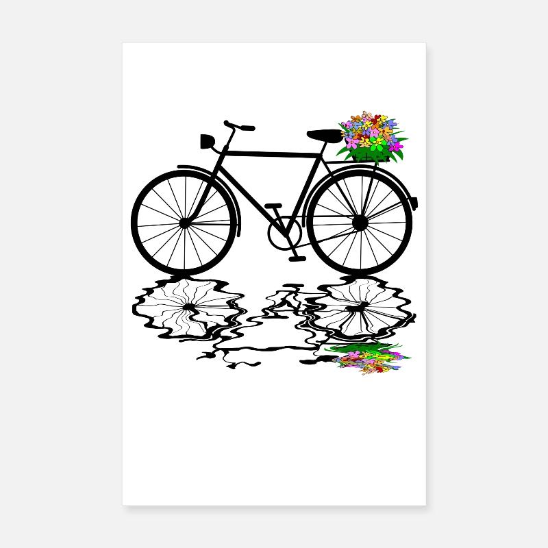 fahrrad blumen radfahrer Poster 20x30 cm