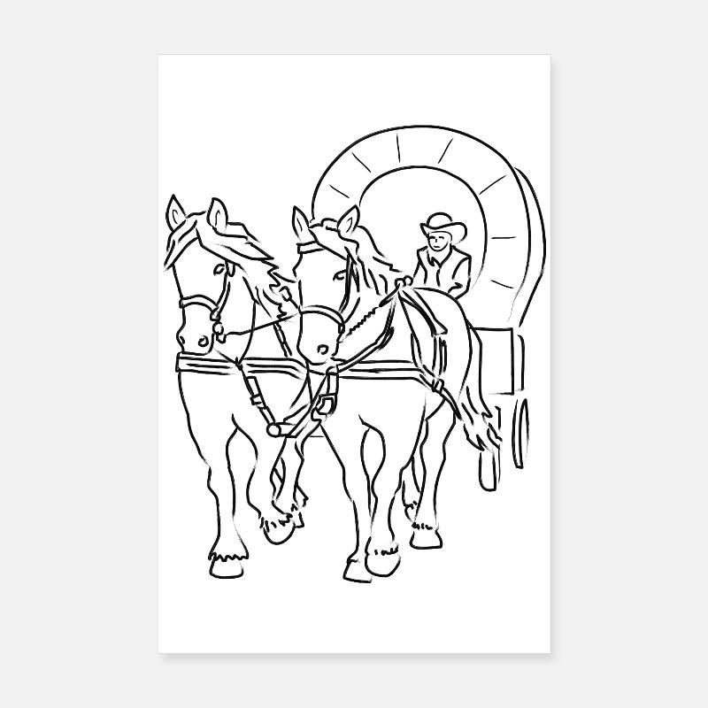 planwagen pferde reise Poster 20x30 cm