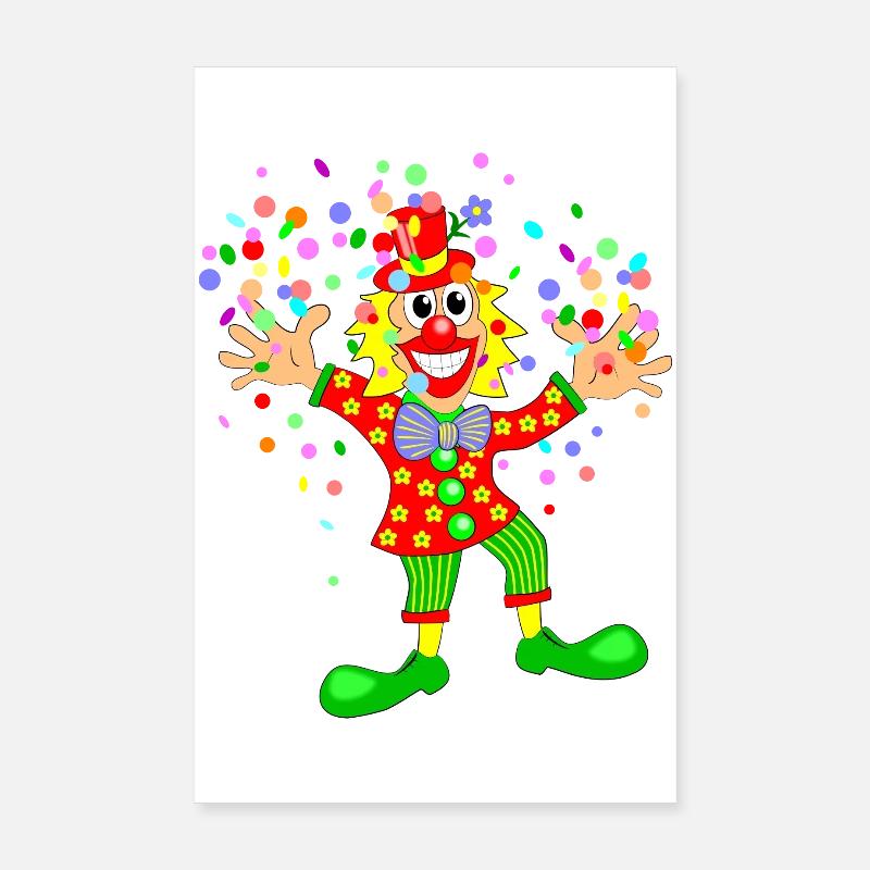 Carnival Clown Poster 8" x 12" (20x30 cm)