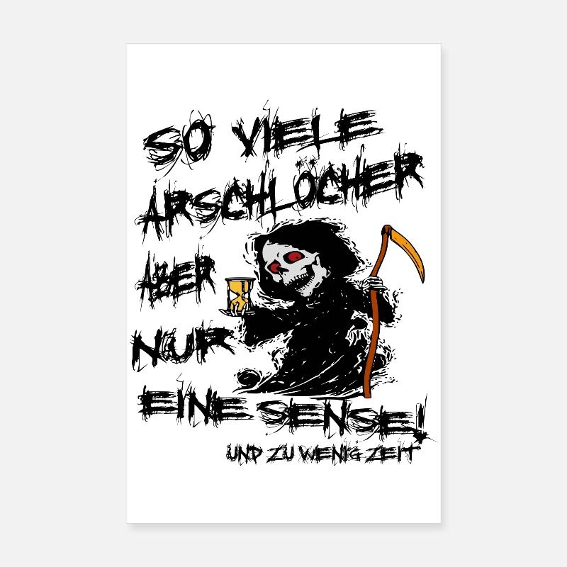 Lustiger Sensenmann - Poster 20x30 cm - Weiß