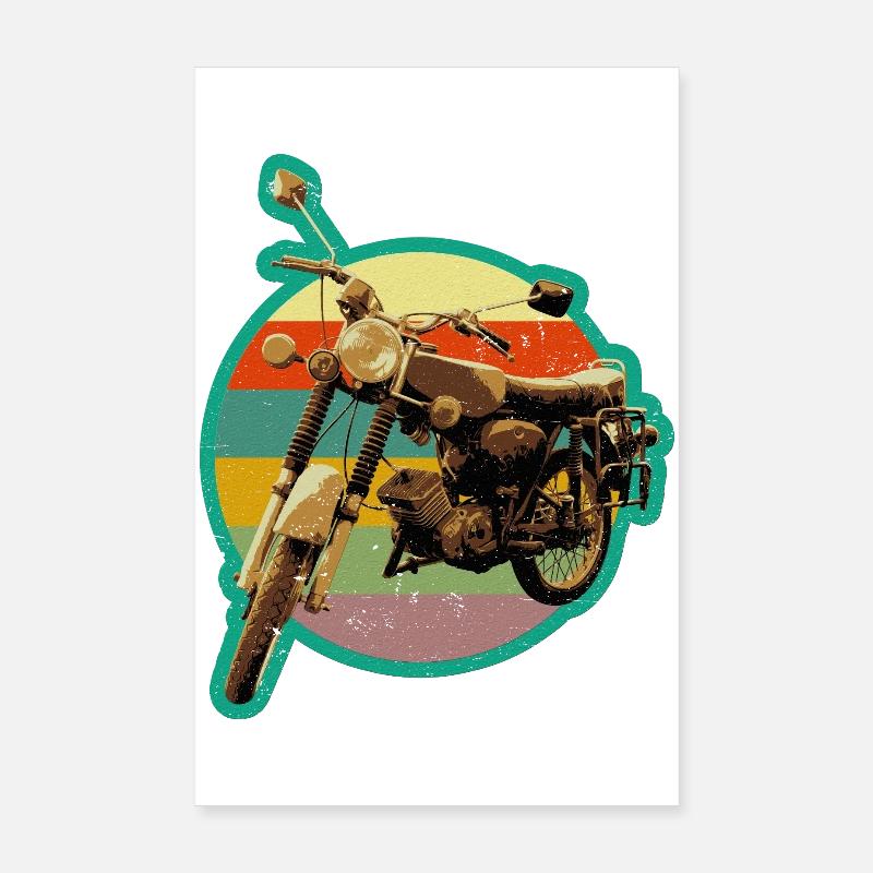 Simmi S51 DDR Mobylette rétro used look Poster 20 x 30 cm