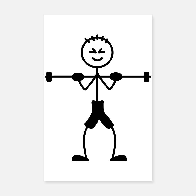 Krafttraining mit viel Gewicht Poster 20x30 cm