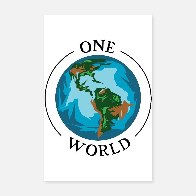 one world earth planet symbol Erde Welt Einheit Poster 20x30 cm