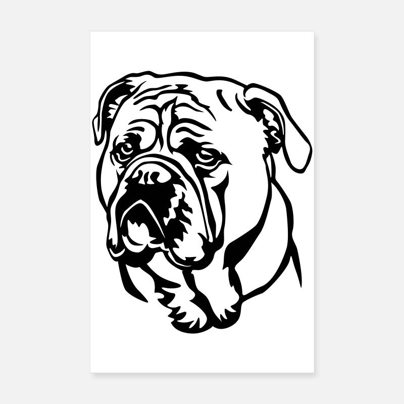 Continental Bulldog Head Poster 8" x 12" (20x30 cm)